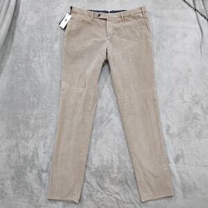 NEW $425 - PT Torino Pants 38X36 Men's Tan Slim Fit Corduroy Tapered Designer